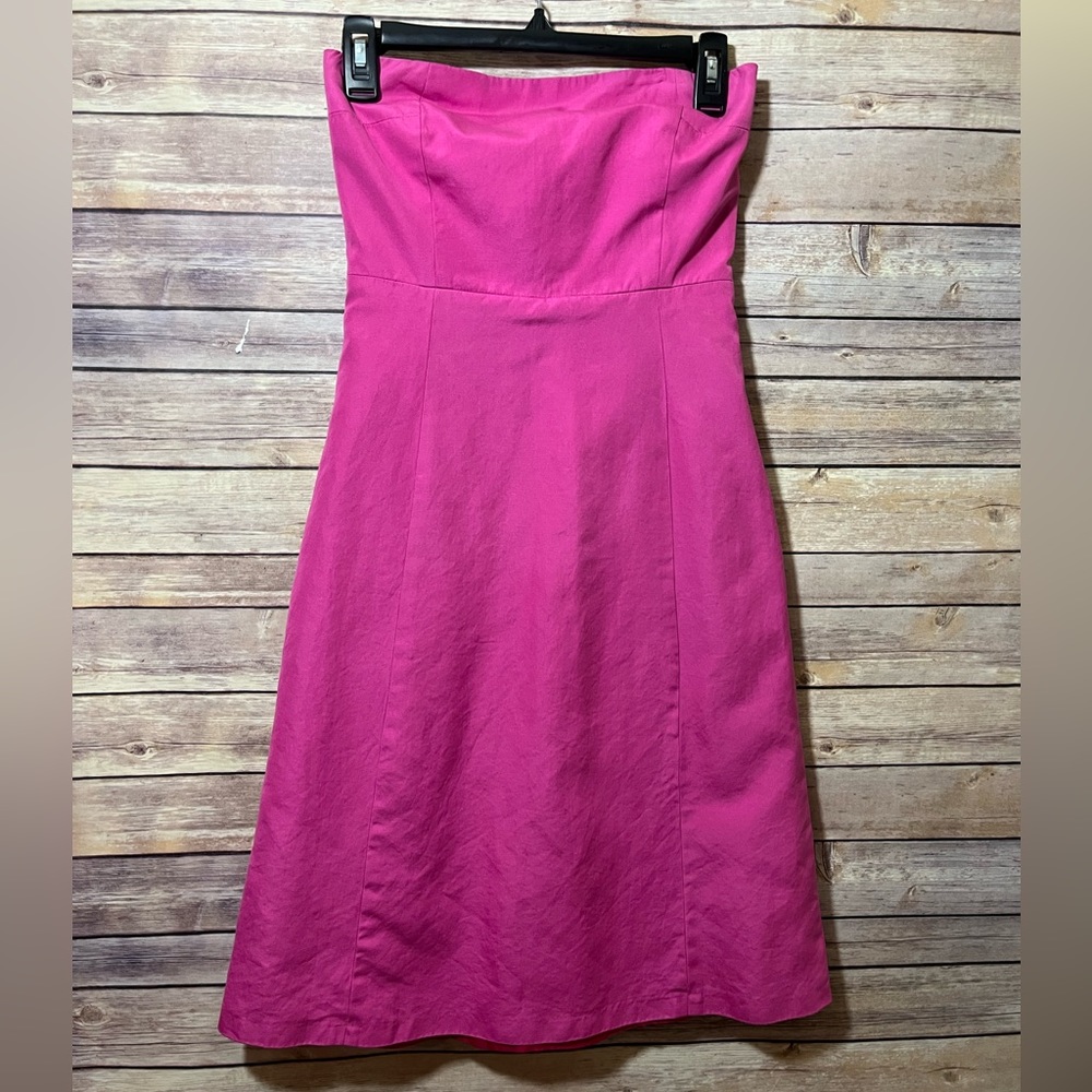 J Crew Fuschia Pink Strapless Dress Sz 2